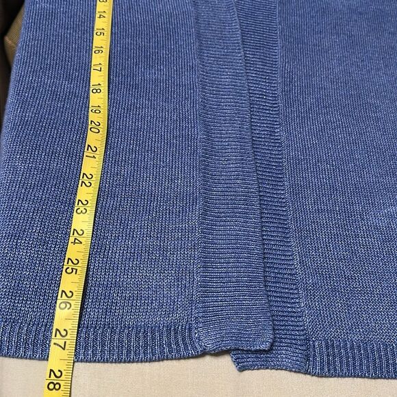 Talbots Petites 100% Linen Open Front Cardigan Sweater Blue Coastal MP - Picture 8 of 8